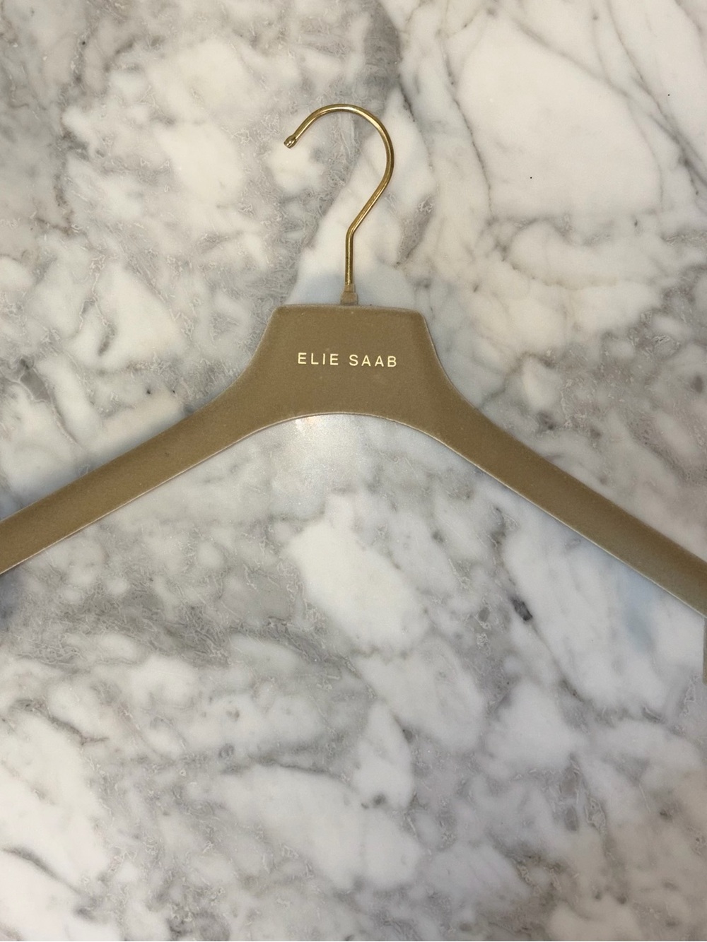 Authentic ELIE SAAB Beige Velvet Luxury Hanger Gold CC